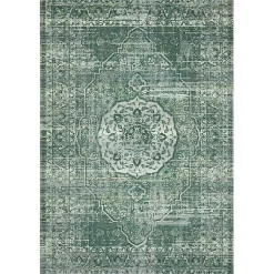 Kirklands Home Mist Tribal Medallion Outdoor Rug, 5x7 Green Sale