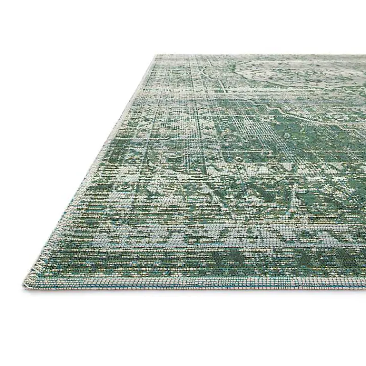 Kirklands Home Mist Tribal Medallion Outdoor Rug, 5x7 Green Sale