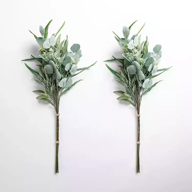 Stems & Bouquets>Kirklands Home Mixed Eucalyptus Bouquets, Set of 2 Green