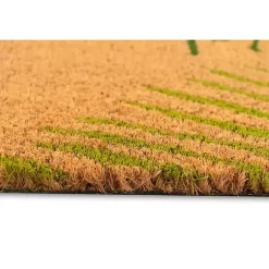 Kirklands Home Green Palm Fronds Welcome Coir Doormat New