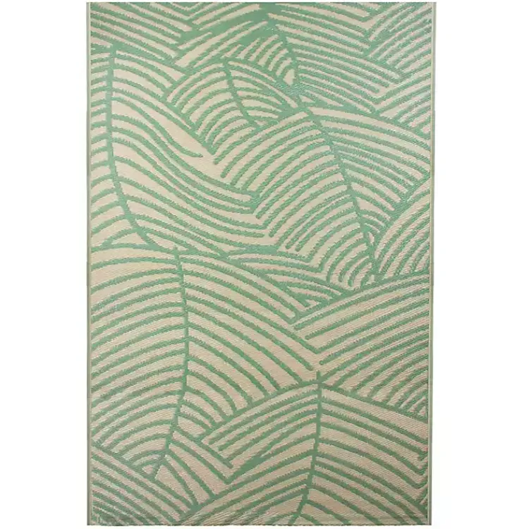 Kirklands Home Green Palm Leaf Outdoor Area Rug, 4x6 Online
