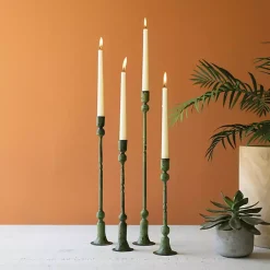 Candle Holders>Kirklands Home Patina Forged Iron Candle Holders, Set of 4 Green