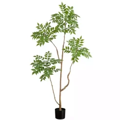 Trees & Topiaries>Kirklands Home Green Pieris Tree in Black Planter