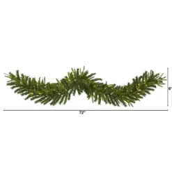 Christmas Arrangements & Garland>Kirklands Home Pine Clear LED Garland Green