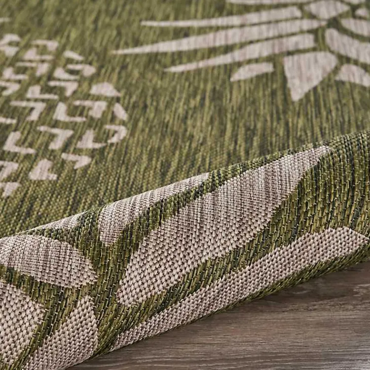 Kirklands Home Pineapple Indoor/Outdoor Area Rug, 5x7 Green Online
