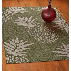 Kirklands Home Pineapple Indoor/Outdoor Area Rug, 5x7 Green Online