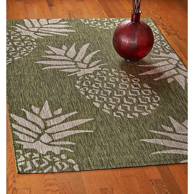 Kirklands Home Green Pineapple Outdoor Area Rug, 7x9 Online