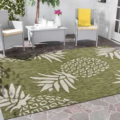Kirklands Home Green Pineapple Outdoor Area Rug, 7x9 Online