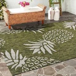 Kirklands Home Green Pineapple Outdoor Area Rug, 7x9 Online
