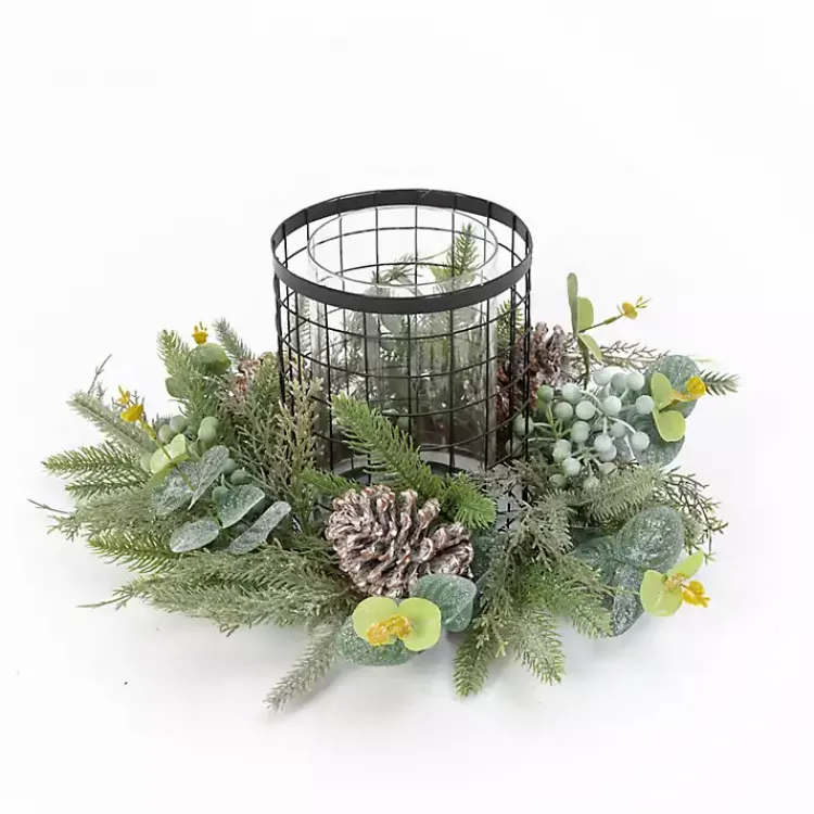 Arrangements & Greenery>Kirklands Home Pineberry Window Pane Candle Centerpiece Green