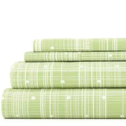 Kirklands Home Plaid Polka Dot 3-pc. Twin Sheet Set Green Outlet