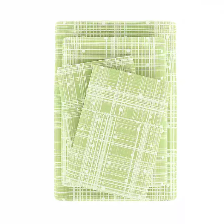 Kirklands Home Plaid Polka Dot 3-pc. Twin Sheet Set Green Outlet