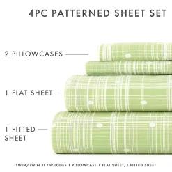 Kirklands Home Plaid Polka Dot 3-pc. Twin Sheet Set Green Outlet
