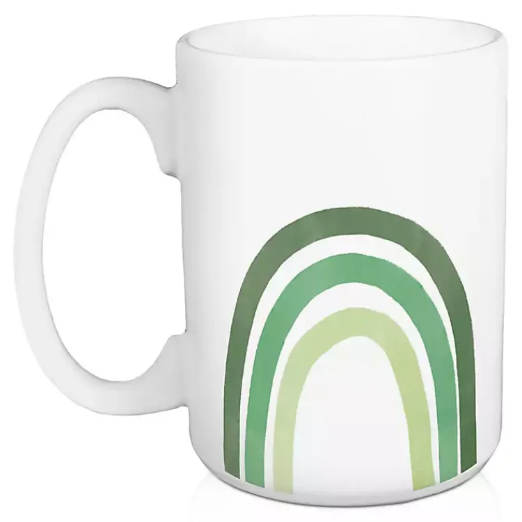 Kirklands Home Green Rainbow St. Patrick's Day Mugs, Set of 2 Hot