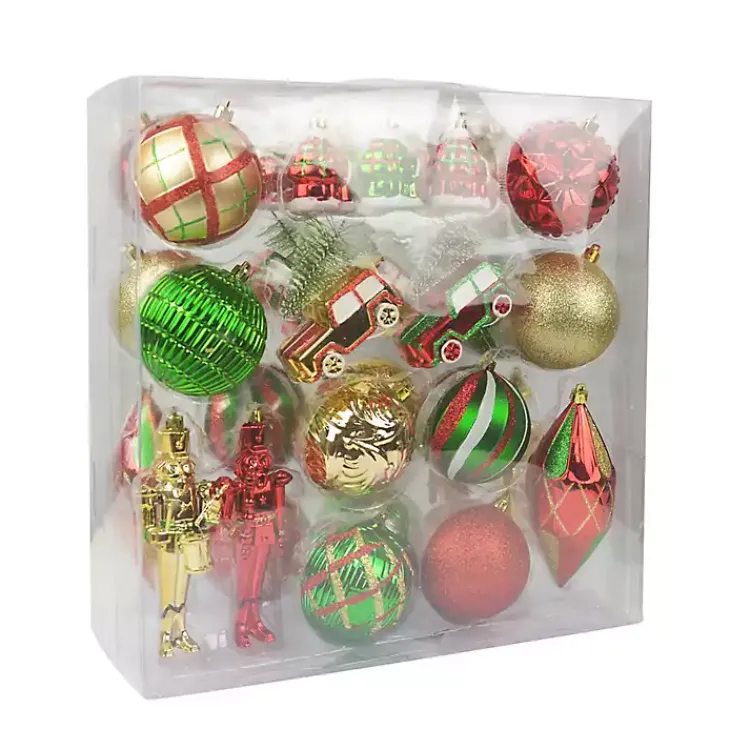 Christmas Ornaments>Kirklands Home Green Red & Gold Mix 36-pc. Christmas Ornament Set
