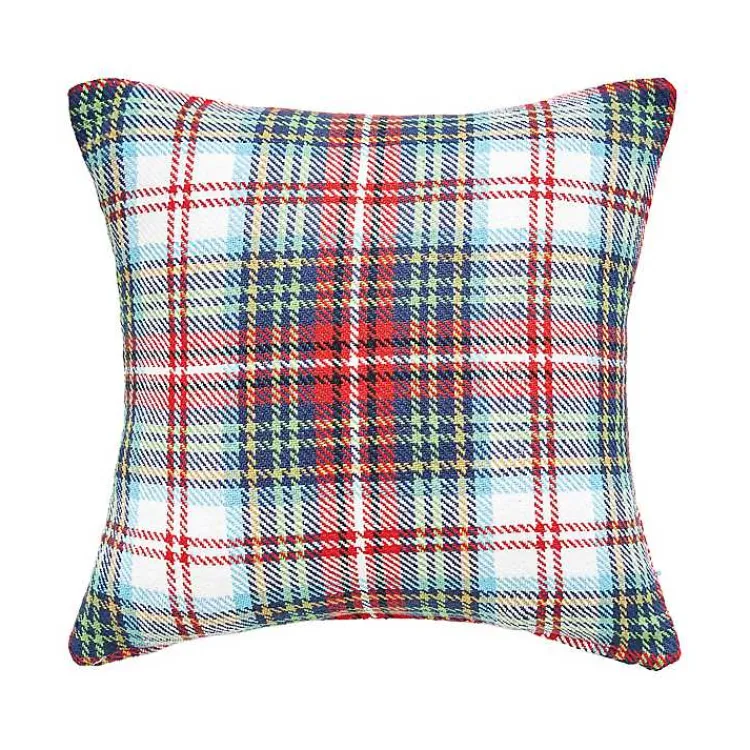 Christmas Pillows>Kirklands Home Green Red Blue Morris Plaid Christmas Throw Pillow Multi