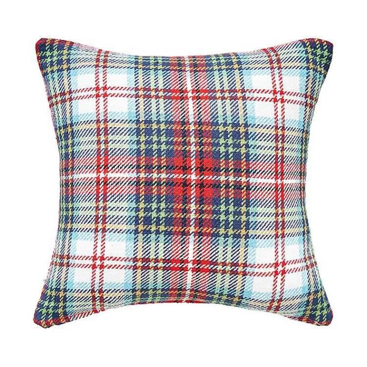 Christmas Pillows>Kirklands Home Green Red Blue Morris Plaid Christmas Throw Pillow Multi