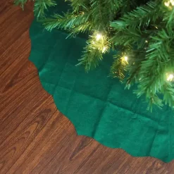 Christmas Tree Skirts & Collars>Kirklands Home Scalloped Christmas Tree Skirt, 48 in. Green