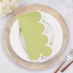 Kirklands Home Scalloped Edge Napkins, Set of 4 Green Hot