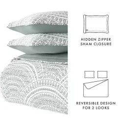 Kirklands Home Green Scalloped Reversible 2-pc. Twin Quilt Set