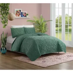 Kirklands Home Secret Garden 3-pc. Full/Queen Quilt Set Green Clearance