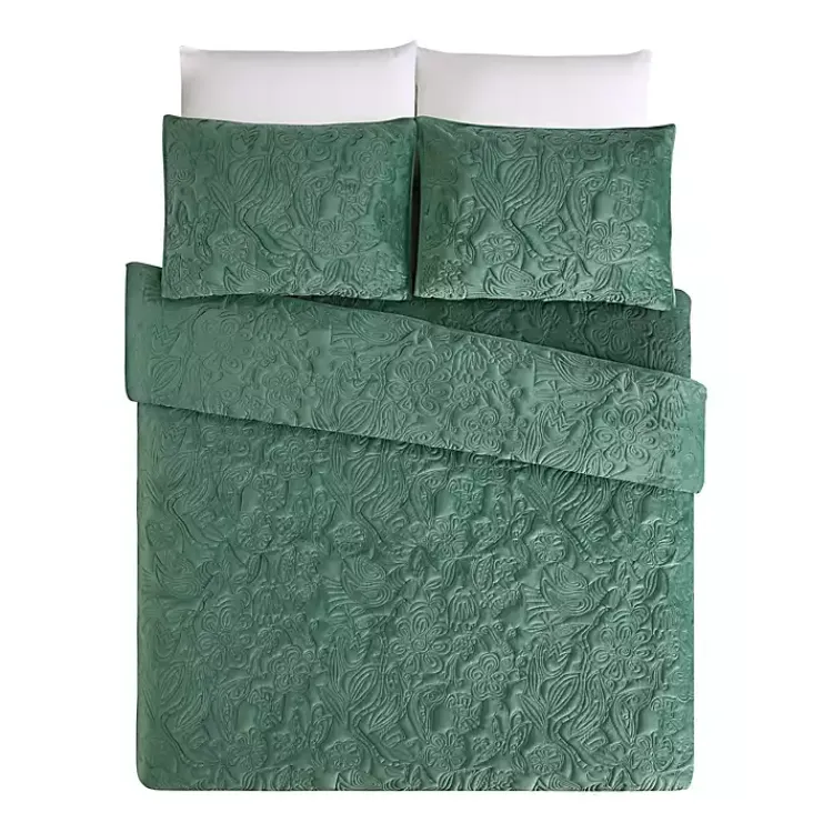 Kirklands Home Secret Garden 3-pc. Full/Queen Quilt Set Green Clearance
