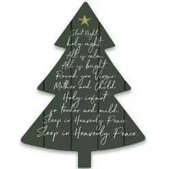 Christmas Art & Wall Decor>Kirklands Home Silent Night Christmas Tree Wall Plaque Green