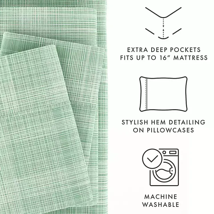 Kirklands Home Soft Thatch 3-pc. Twin Sheet Set Green Discount