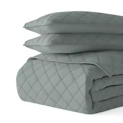 Kirklands Home Stitched Diamond 3-pc. King Quilt Set Green Hot