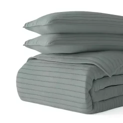 Kirklands Home Stitched Stripes 2-pc. Twin Quilt Set Green Hot