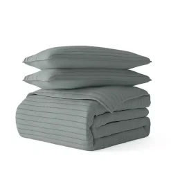 Kirklands Home Stitched Stripes 3-pc. Queen Quilt Set Green Sale