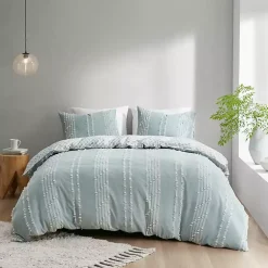 Kirklands Home Stripe Diamond California King Comforter Set Green Clearance