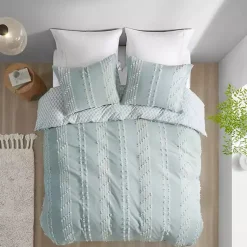 Kirklands Home Stripe Diamond California King Comforter Set Green Clearance