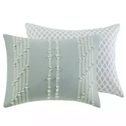 Kirklands Home Stripe Diamond California King Comforter Set Green Clearance
