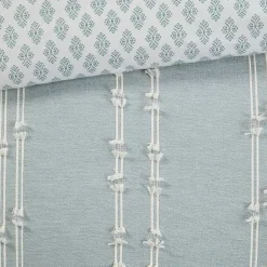 Kirklands Home Stripe Diamond California King Comforter Set Green Clearance