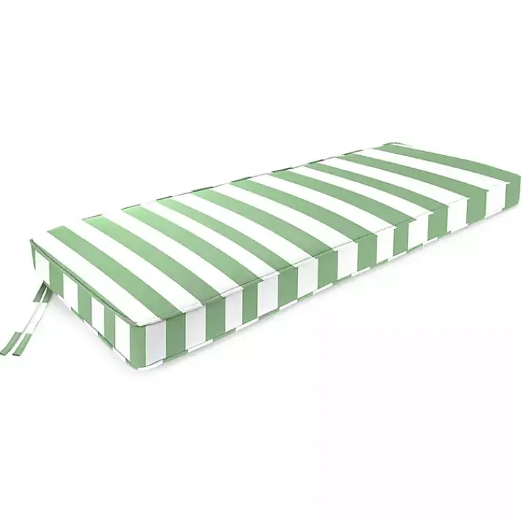 Kirklands Home Green Striped Outdoor Settee Cushion Best