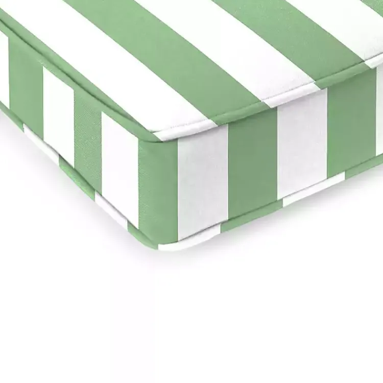 Kirklands Home Green Striped Outdoor Settee Cushion Best