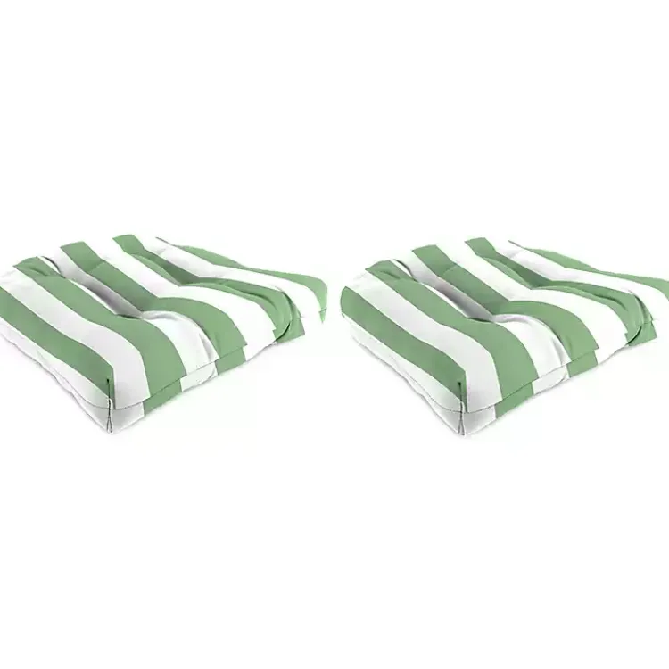 Kirklands Home Stripes Outdoor Chair Cushions, Set of 2 Green Sale
