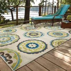 Kirklands Home Green Suzani Capetown Area Rug, 5x7