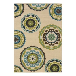 Kirklands Home Green Suzani Capetown Area Rug, 5x7