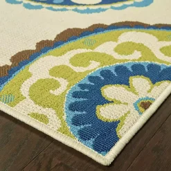 Kirklands Home Green Suzani Capetown Area Rug, 5x7
