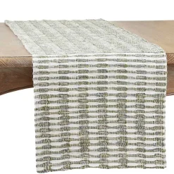 Kirklands Home Green Tea Woven Stripe Table Runner, 54 in. New