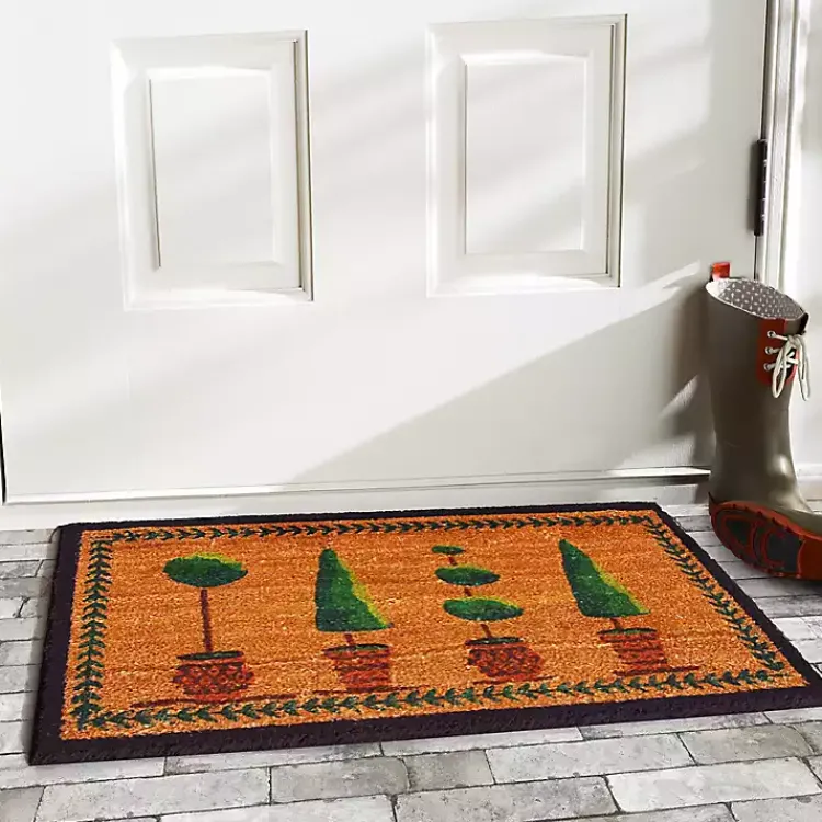 Kirklands Home Green Topiaries Doormat Brown Best