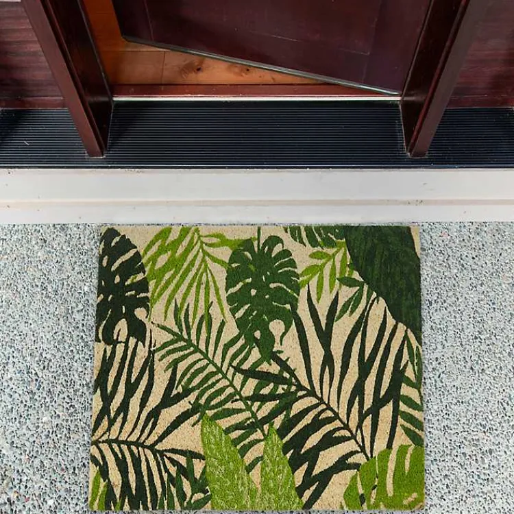 Kirklands Home Tropical Fronds Doormat Green Discount