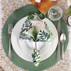 Kirklands Home Variegated Round Placemats, Set of 6 Green Hot