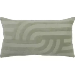 Pillows>Kirklands Home Velvet Abstract Stripe Lumbar Pillow Green