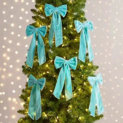 Christmas Ornaments>Kirklands Home Velvet Bow 6-pc. Ornament Set, 12 in. Green