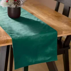 Kirklands Home Velvet Christmas Table Runner, 108 in. Green New