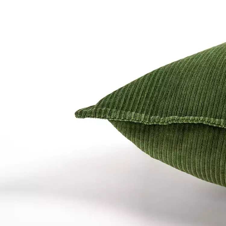 Pillows>Kirklands Home Velvet Corduroy Flange Throw Pillow Green