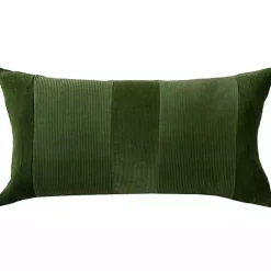 Pillows>Kirklands Home Velvet Corduroy Lumbar Pillow Green